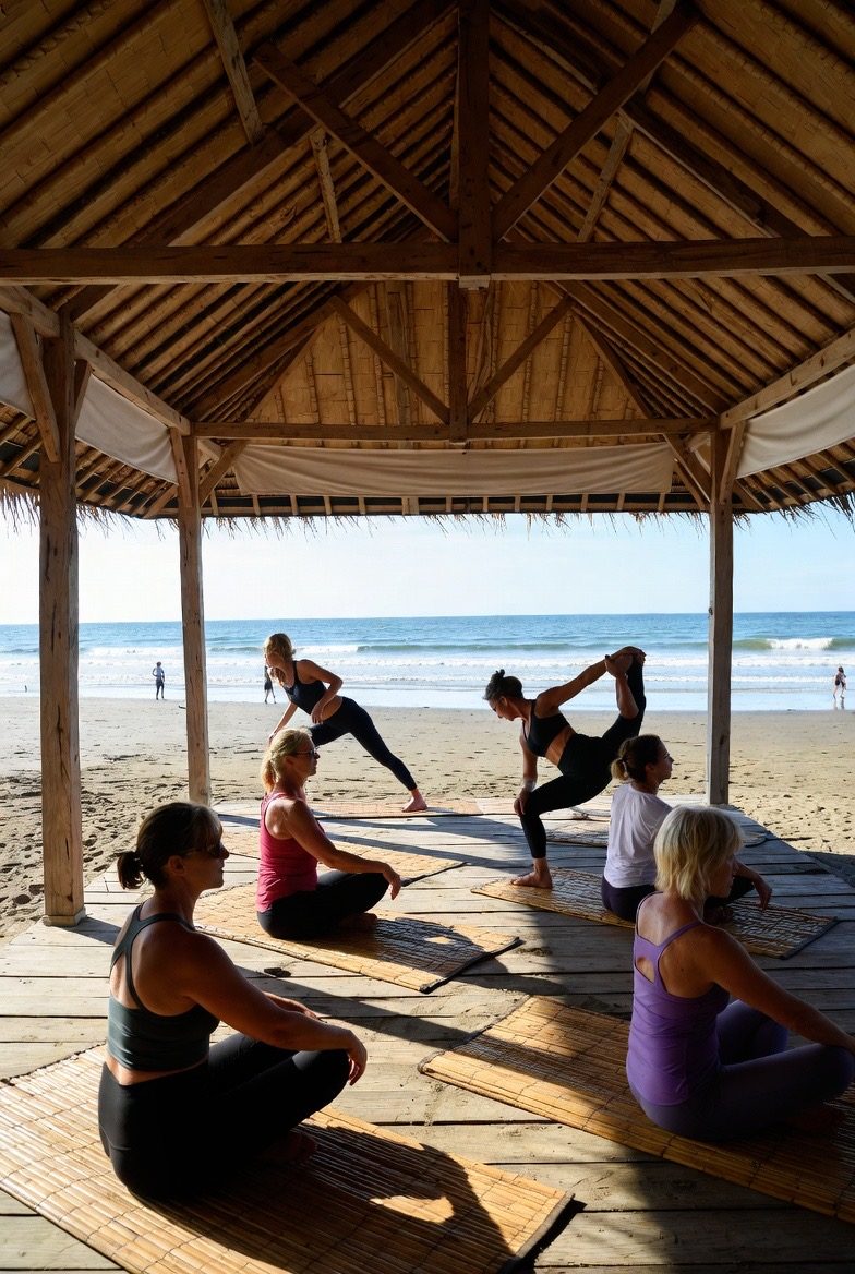 Sunrise yoga on the beach